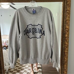 Vintage Champion Gray Crewneck Sweatshirt with Carolina UNC Tarheels